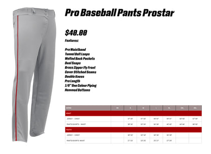 Pantalon de baseball professionnel Prostar